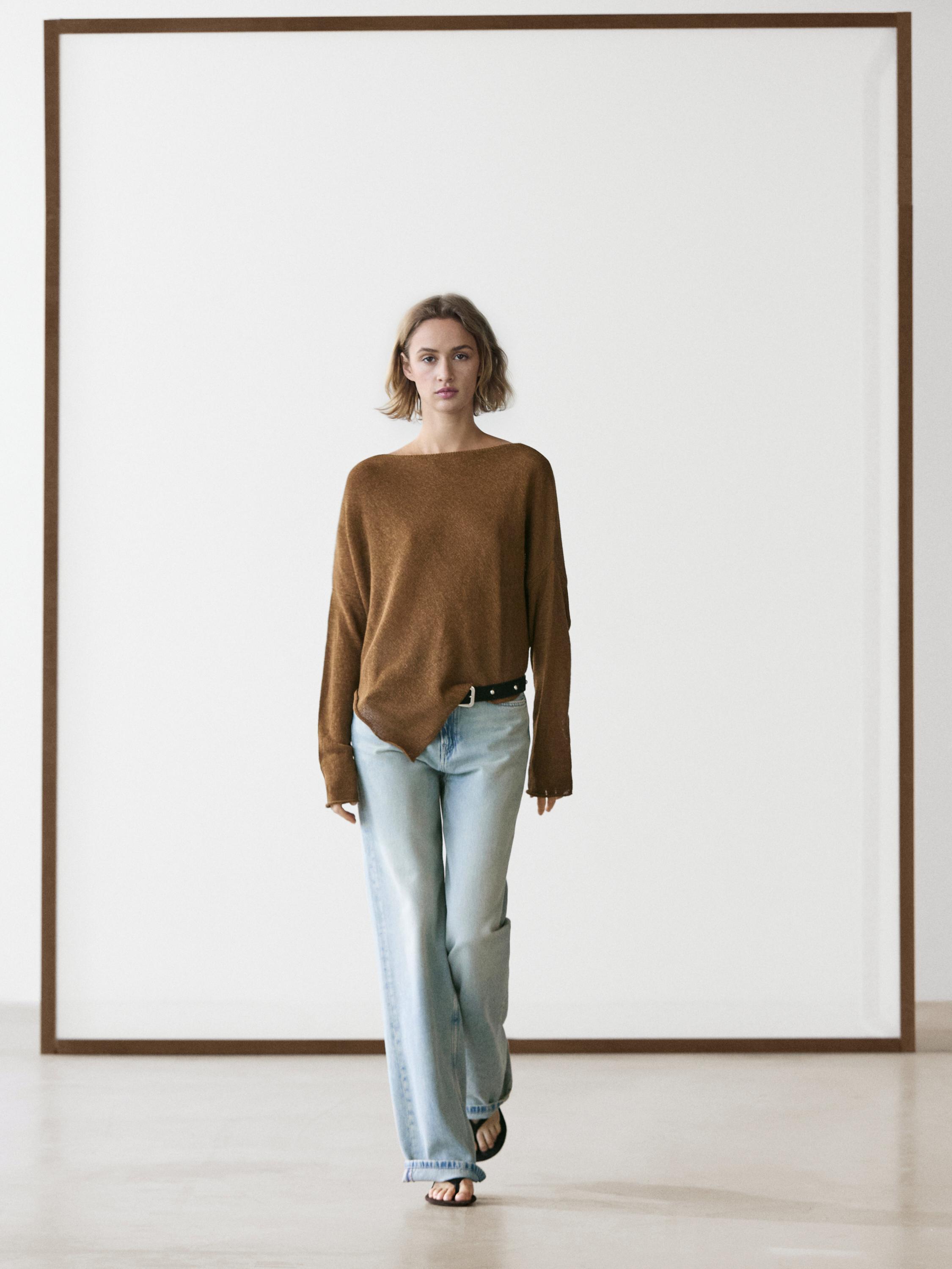 Asymmetric knit cape sweater